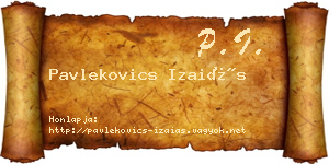Pavlekovics Izaiás névjegykártya